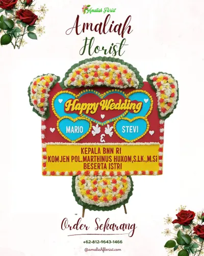 Karangan Papan Bunga Pernikahan di Sawerigading